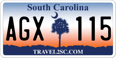 SC license plate AGX115
