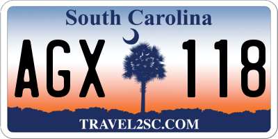 SC license plate AGX118