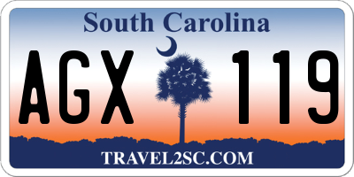 SC license plate AGX119