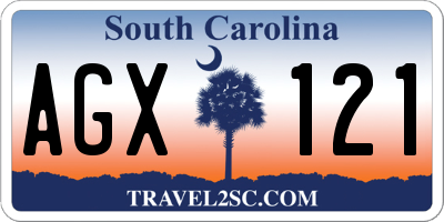 SC license plate AGX121