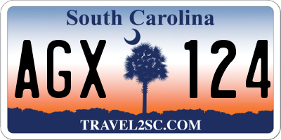 SC license plate AGX124