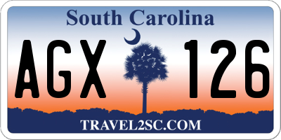 SC license plate AGX126