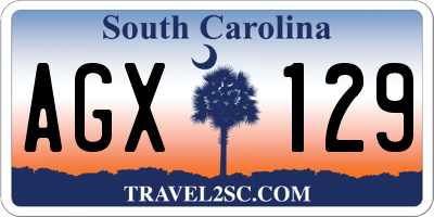 SC license plate AGX129