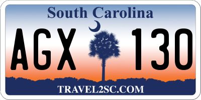 SC license plate AGX130