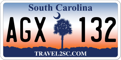 SC license plate AGX132