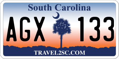 SC license plate AGX133