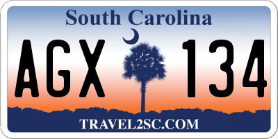 SC license plate AGX134