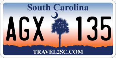 SC license plate AGX135