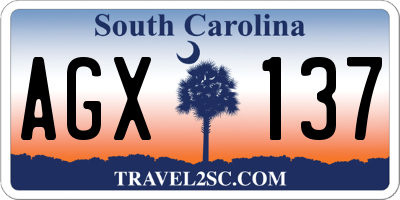 SC license plate AGX137