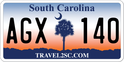 SC license plate AGX140