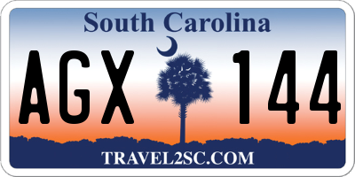 SC license plate AGX144