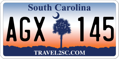 SC license plate AGX145