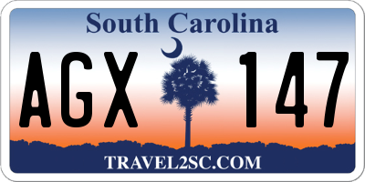 SC license plate AGX147