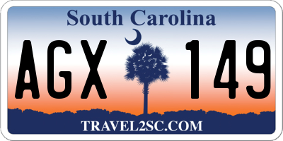 SC license plate AGX149