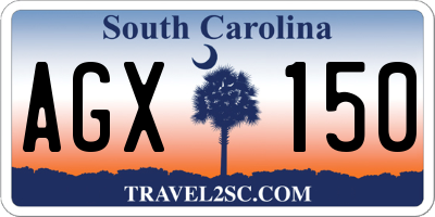 SC license plate AGX150