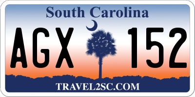 SC license plate AGX152