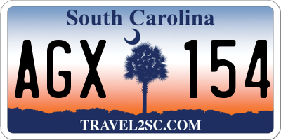SC license plate AGX154