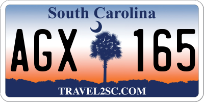 SC license plate AGX165