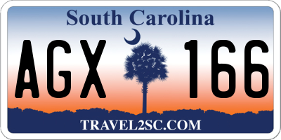 SC license plate AGX166
