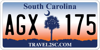 SC license plate AGX175
