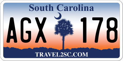 SC license plate AGX178
