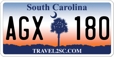 SC license plate AGX180