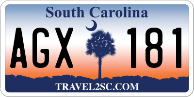 SC license plate AGX181
