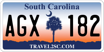 SC license plate AGX182