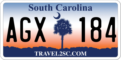 SC license plate AGX184