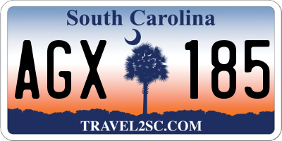 SC license plate AGX185