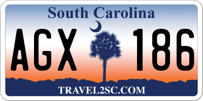 SC license plate AGX186