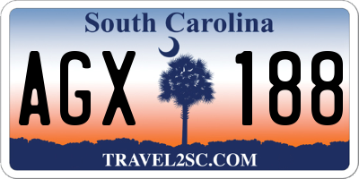 SC license plate AGX188