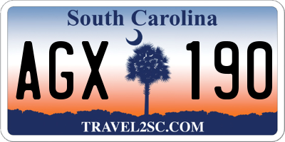 SC license plate AGX190