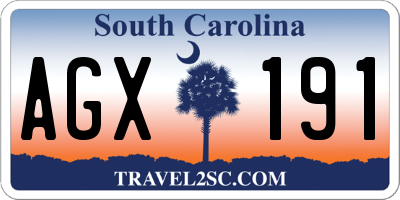 SC license plate AGX191