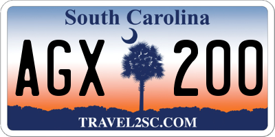 SC license plate AGX200