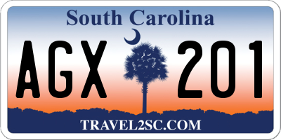 SC license plate AGX201