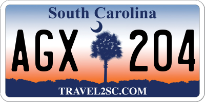 SC license plate AGX204
