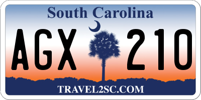 SC license plate AGX210