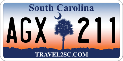 SC license plate AGX211