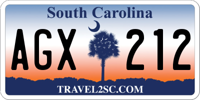 SC license plate AGX212