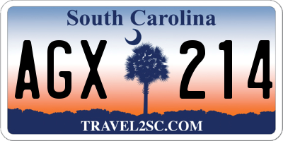 SC license plate AGX214