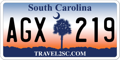 SC license plate AGX219