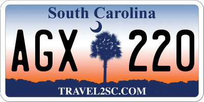 SC license plate AGX220