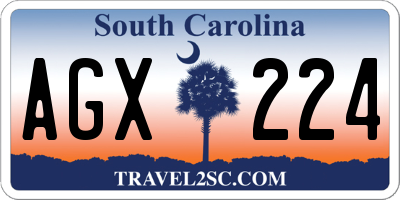SC license plate AGX224