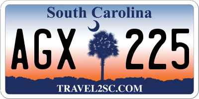 SC license plate AGX225