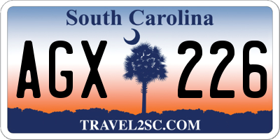 SC license plate AGX226