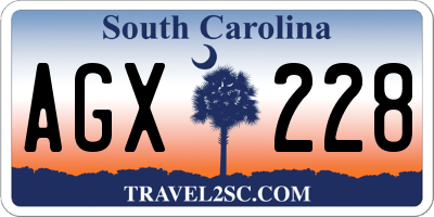 SC license plate AGX228