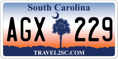 SC license plate AGX229