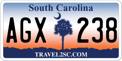 SC license plate AGX238