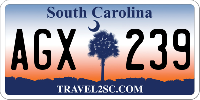 SC license plate AGX239
